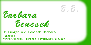 barbara bencsek business card